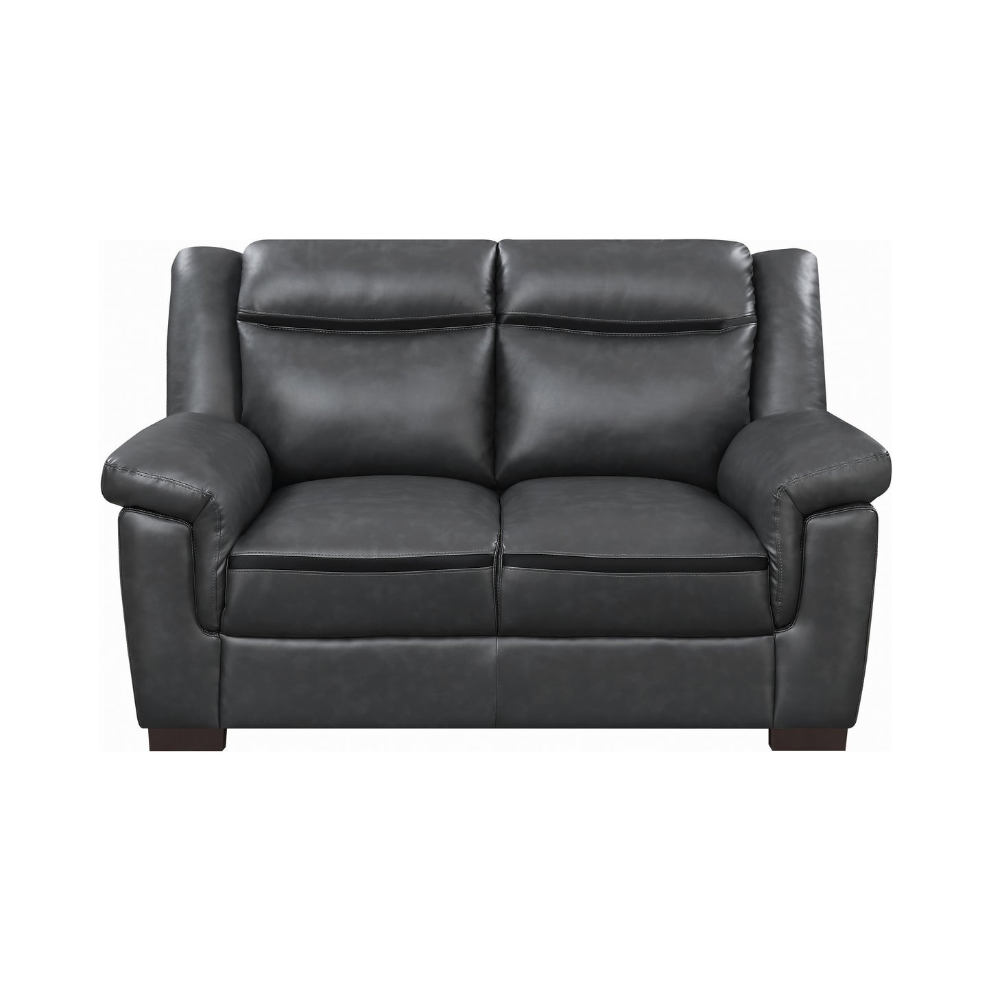 Arabella Upholstered Padded Arm Loveseat Grey