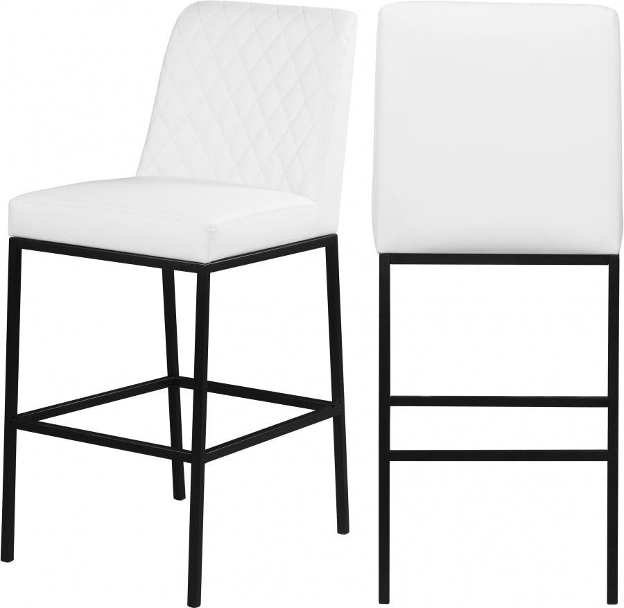 Bryce Faux Leather Bar Stool Set Of 2 In White - 919White-C - ATL FURNITURE