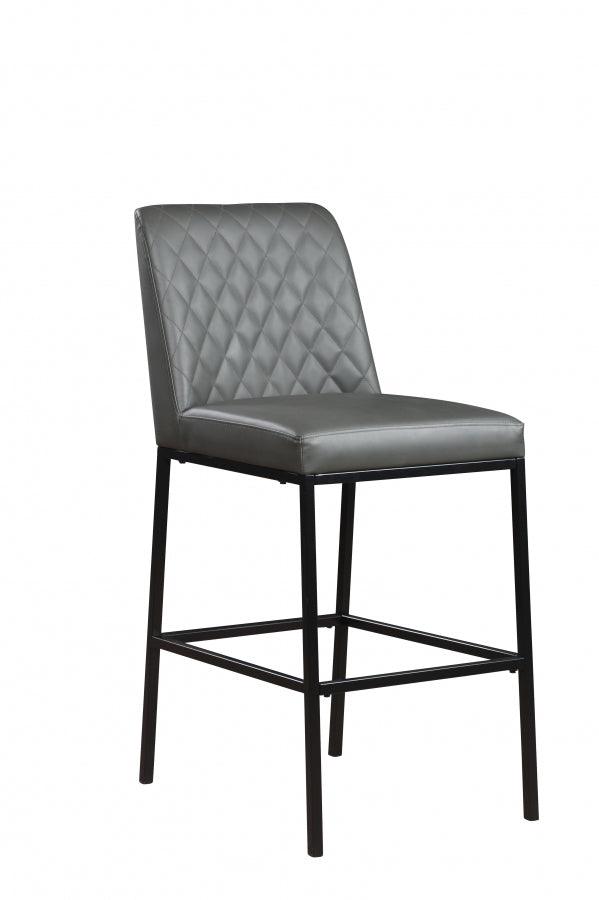 Bryce Faux Leather Bar Stool Set Of 2 In Grey - 919Grey-C - ATL FURNITURE