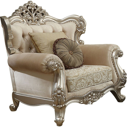 Acme Furniture Bently Chair with 2 Pillows in Champagne 50662 - ATL FURNITURE