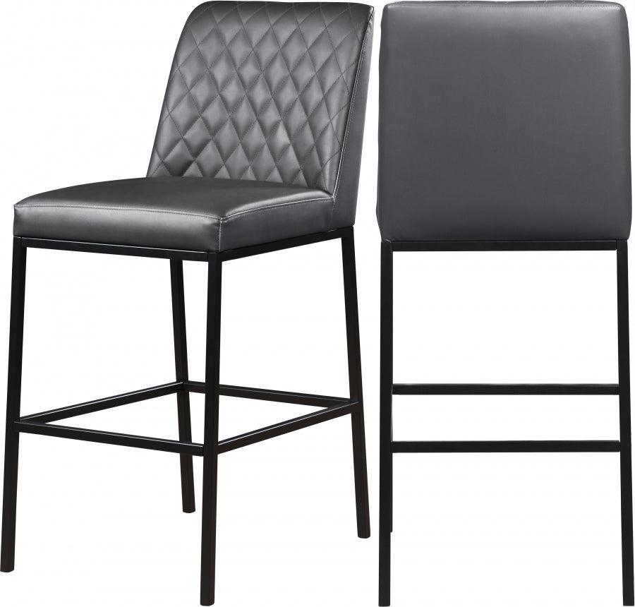 Bryce Faux Leather Bar Stool Set Of 2 In Grey - 919Grey-C - ATL FURNITURE