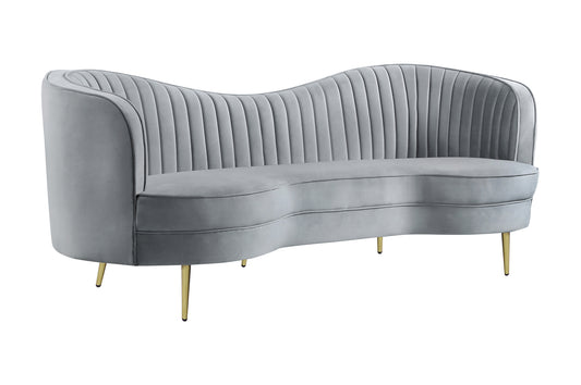 Sophia Upholstered Channel Tufted Sofa Grey