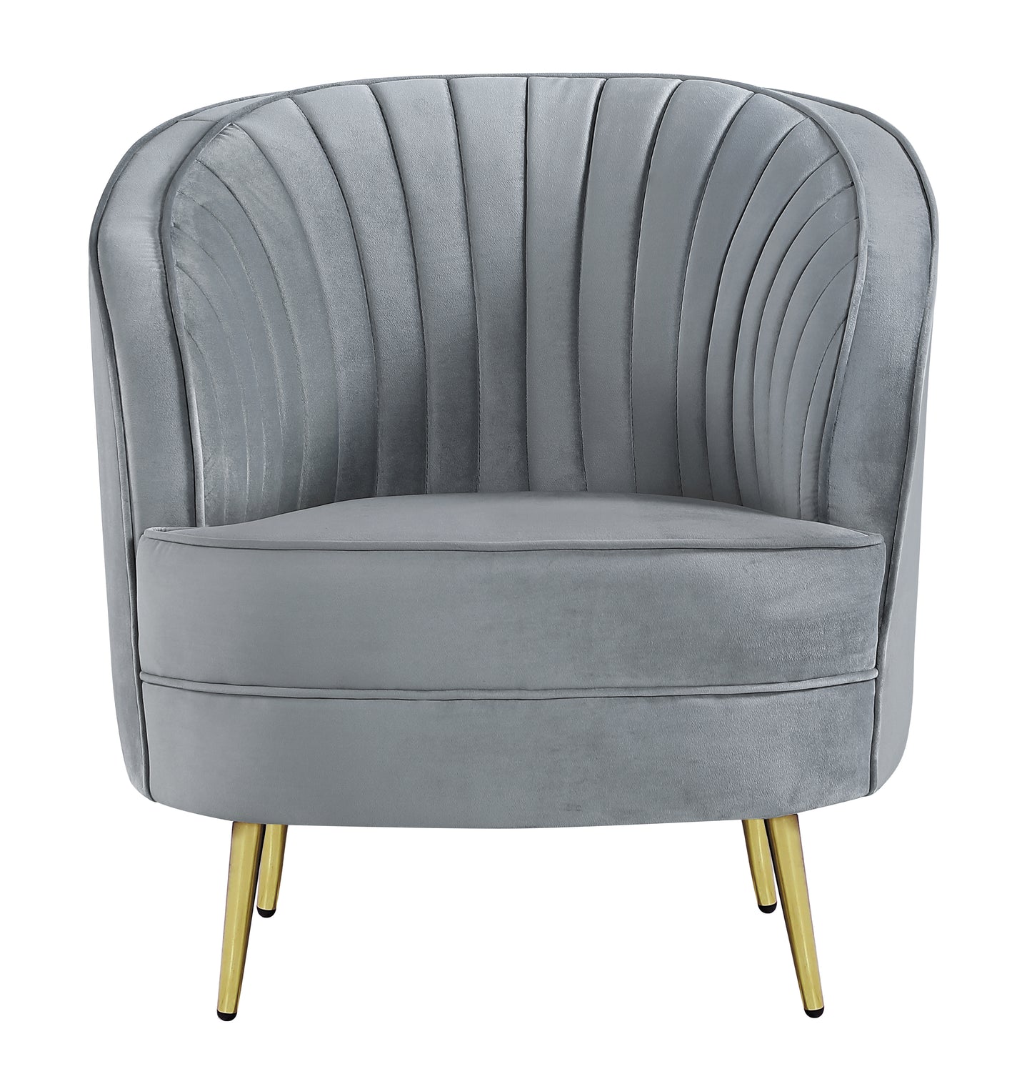 Sophia Upholstered Channel Tufted Barrel Accent Chair Grey