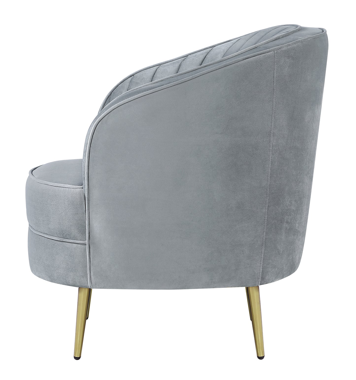 Sophia Upholstered Channel Tufted Barrel Accent Chair Grey
