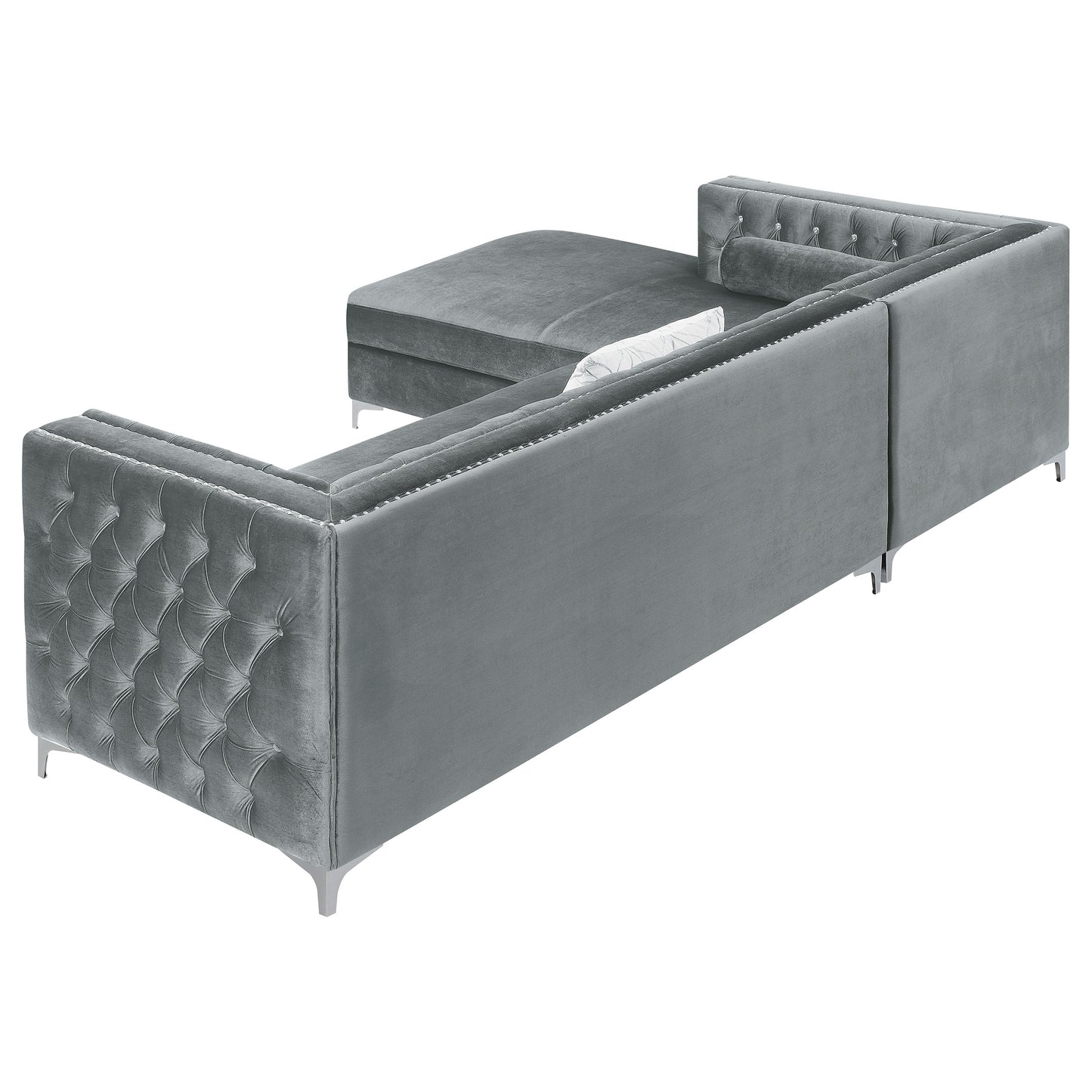 Bellaire Upholstered Storage Chaise Sectional Sofa Grey