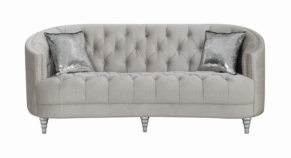 Avonlea Upholstered Sloped Arm Sofa Grey Velvet