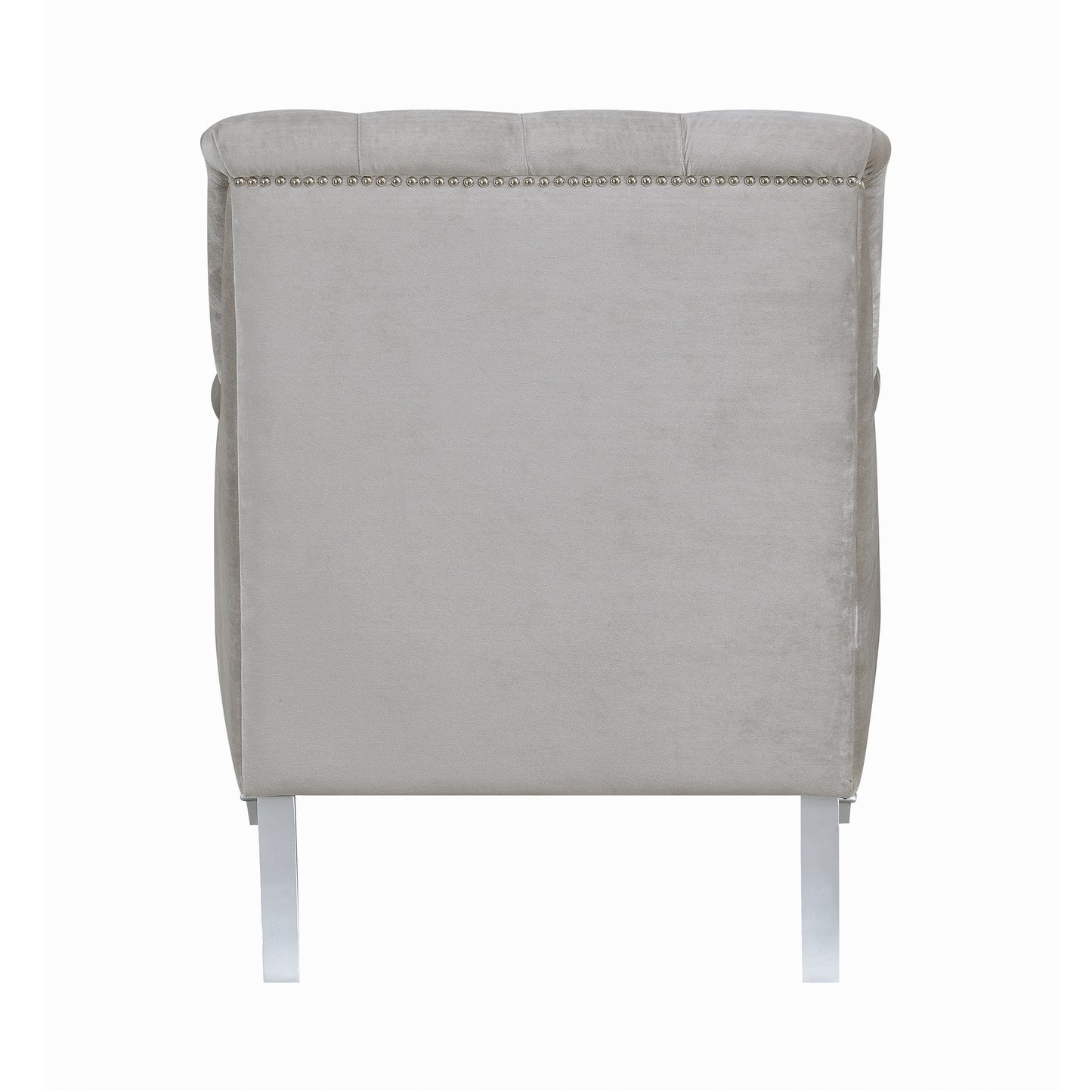 Avonlea Velvet Upholstered Sloped Arm Chair Grey Velvet