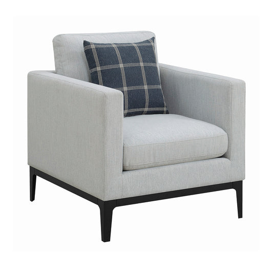 Apperson Upholstered Track Arm Accent Chair Light Grey