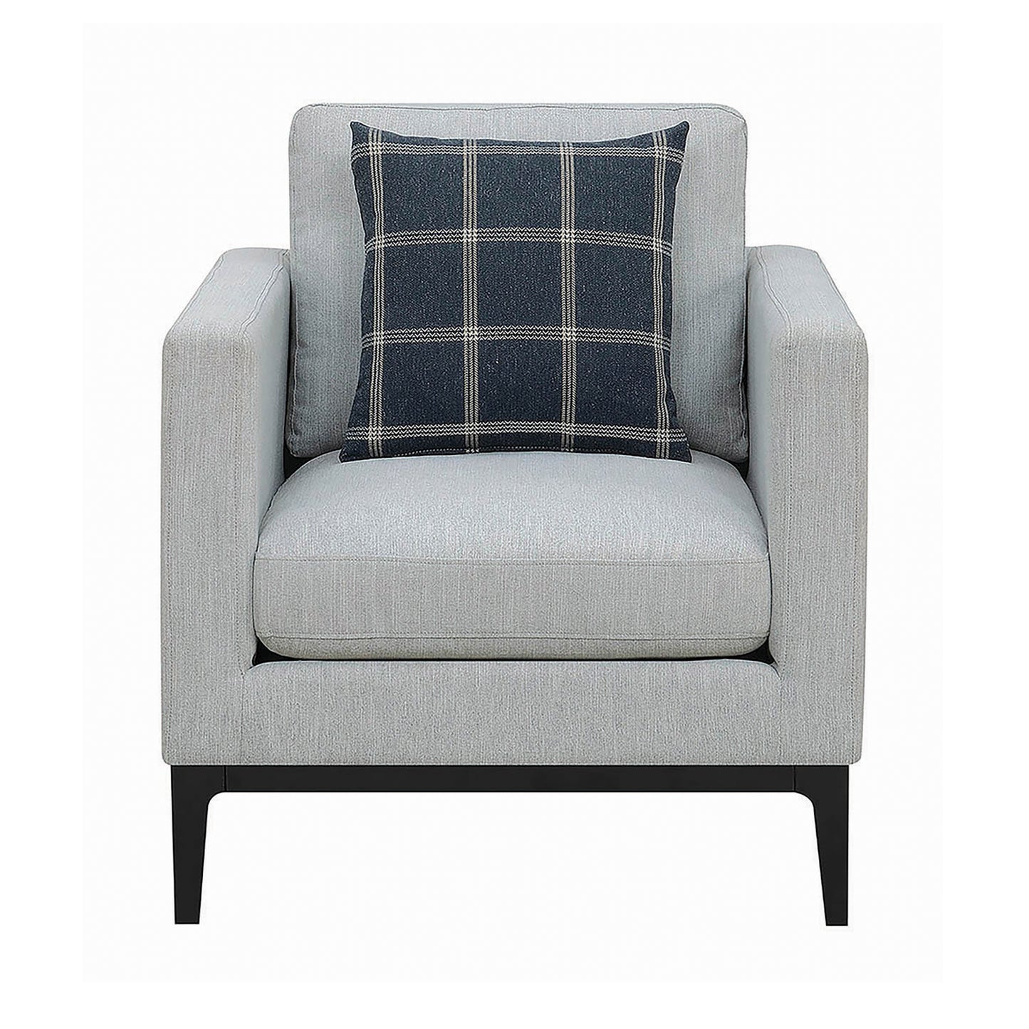 Apperson Upholstered Track Arm Accent Chair Light Grey