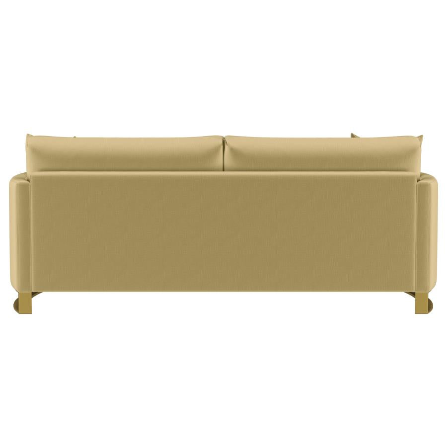 Corliss Upholstered Curved Track Arm Sofa Camel