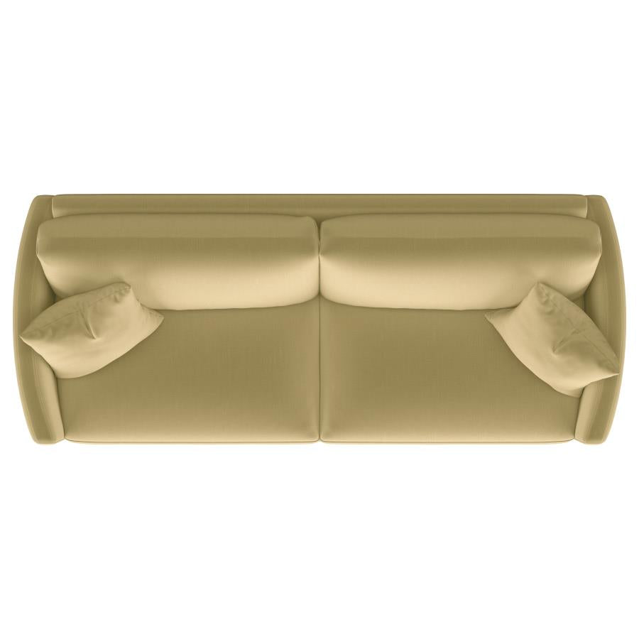 Corliss Upholstered Curved Track Arm Sofa Camel