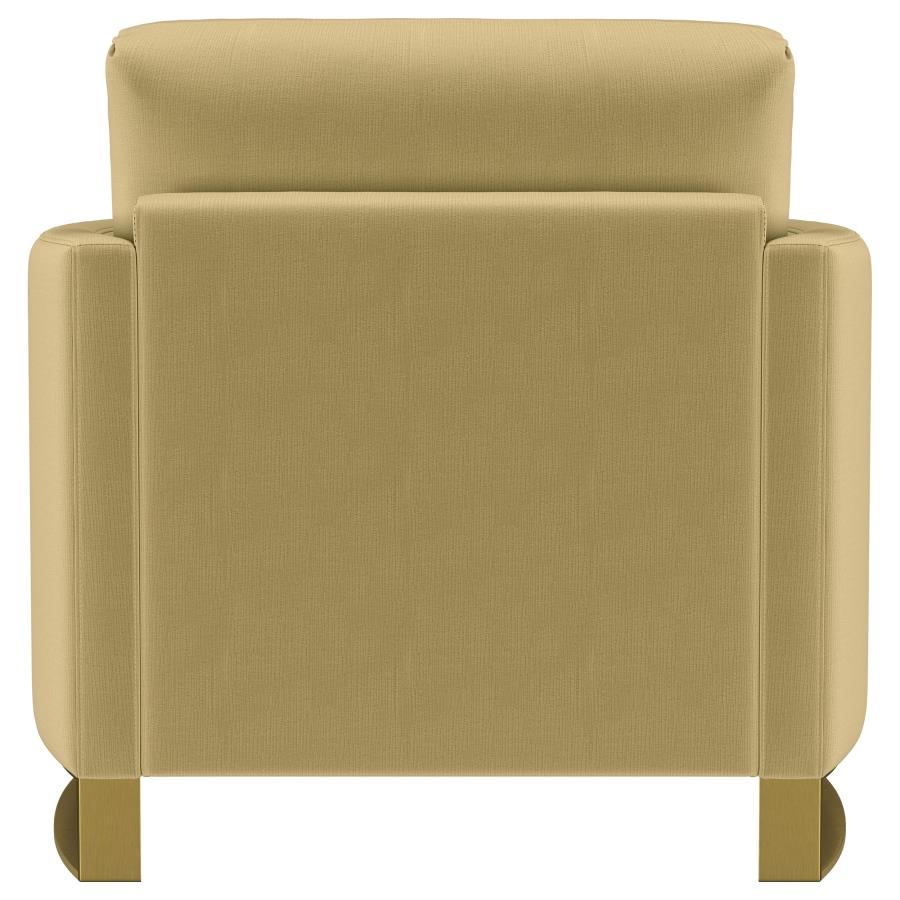 Corliss Upholstered Curved Track Arm Chair Camel