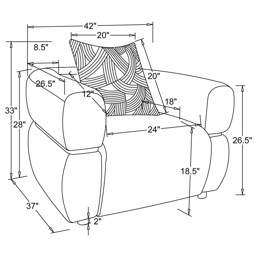 Jeanette 3-Piece Fabric Upholstered Round Arm Sofa Set Beige