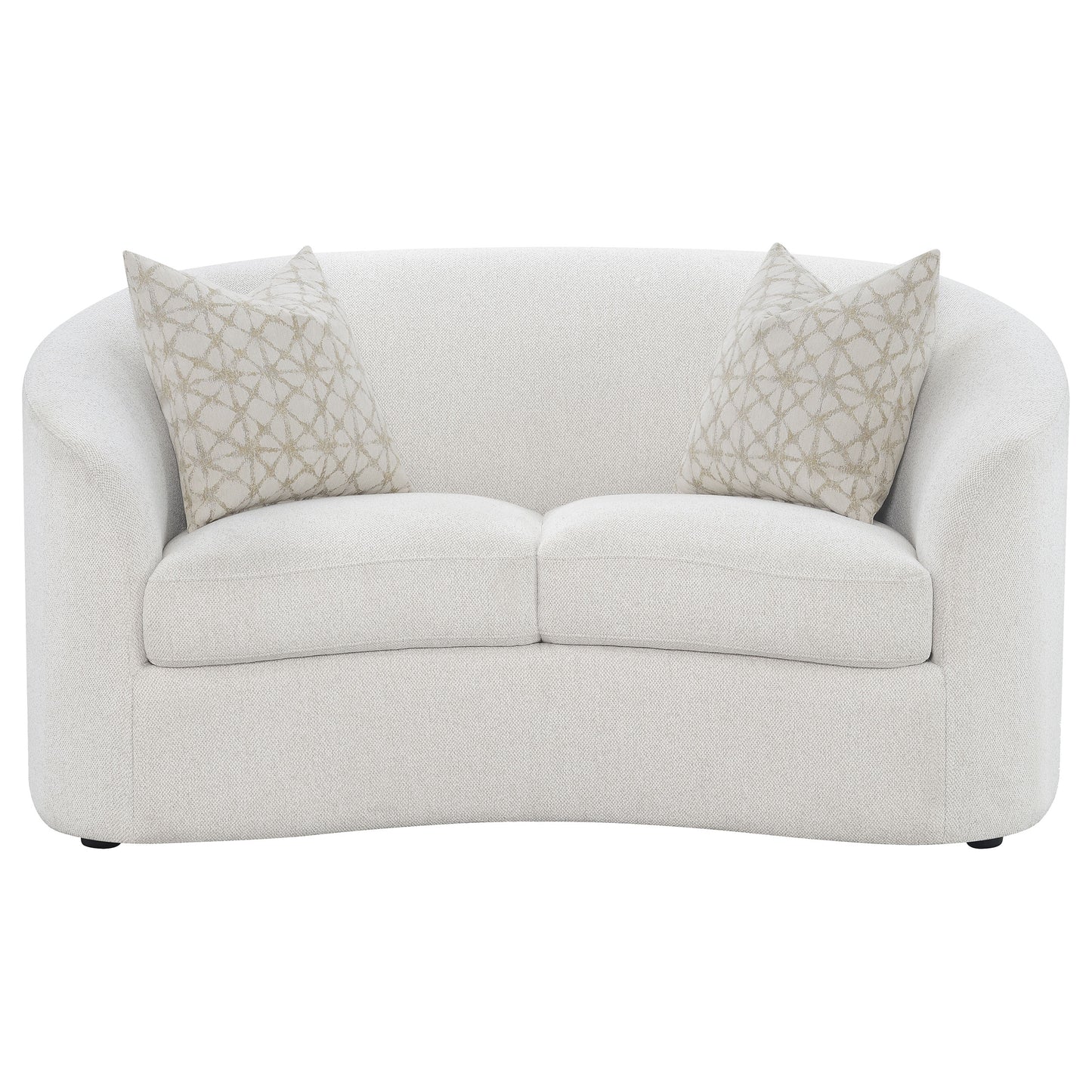 Rainn Upholstered Tight Back Loveseat Latte