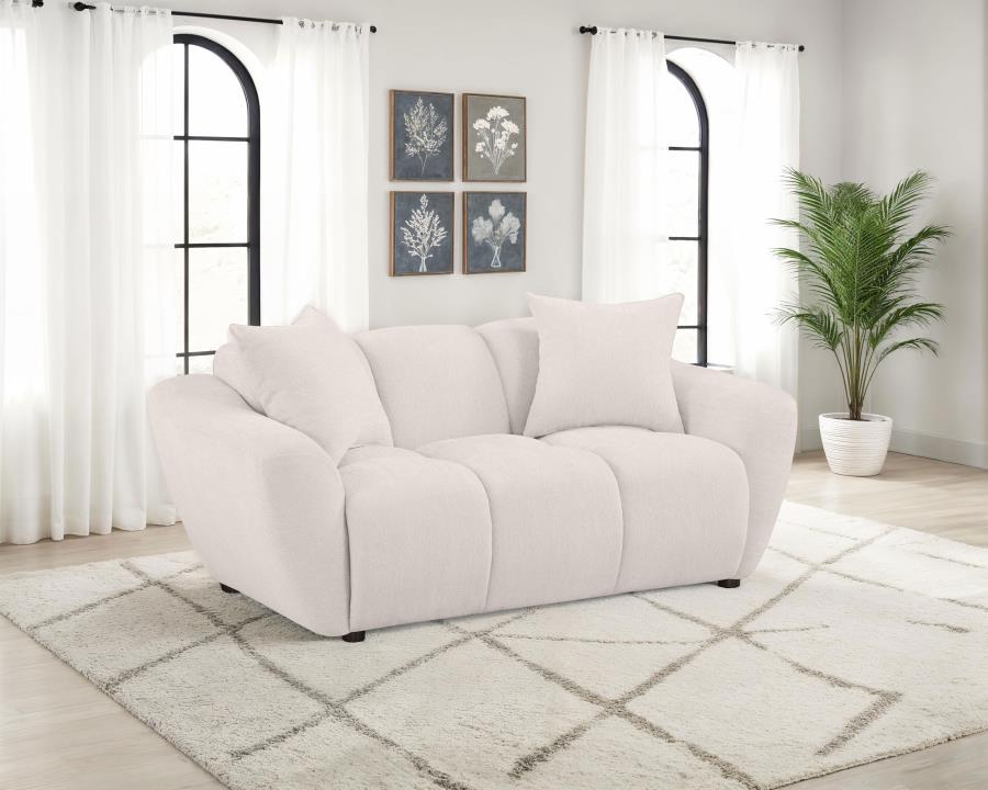 Destino Chenille Upholstered Splayed Arm Loveseat Greige