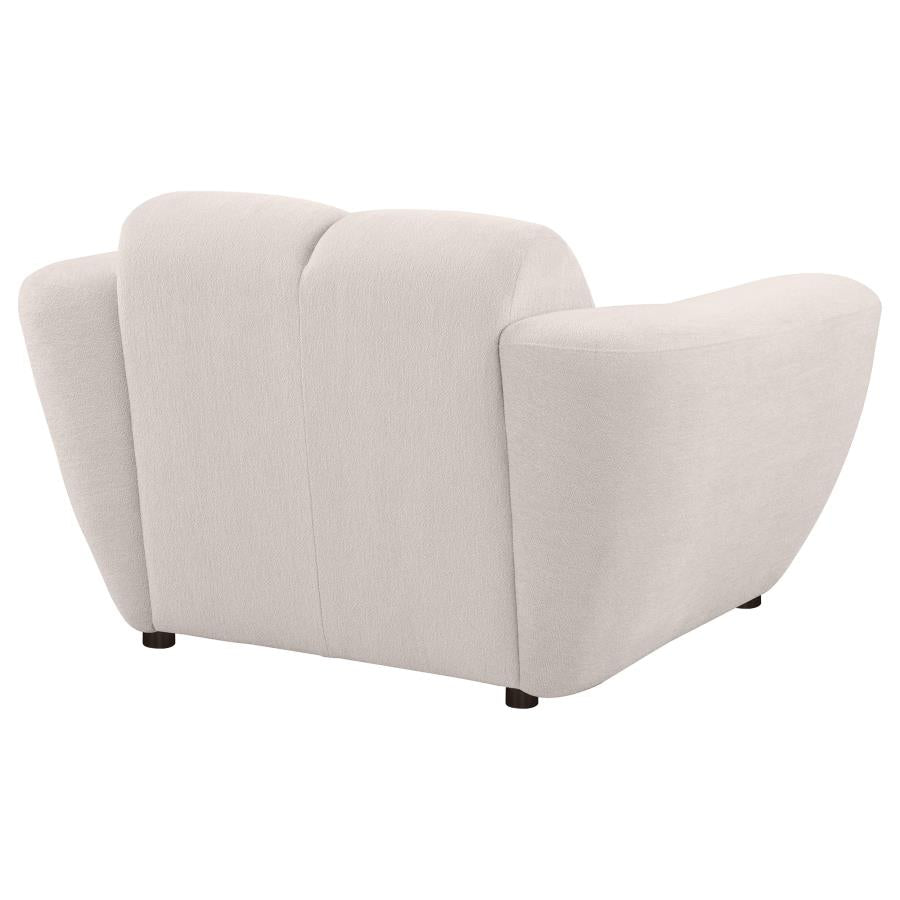 Destino Chenille Upholstered Splayed Arm Accent Chair Greige