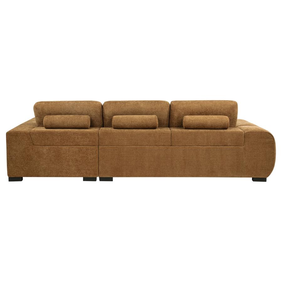 Octavia Upholstered Sectional Chaise Sofa Amber