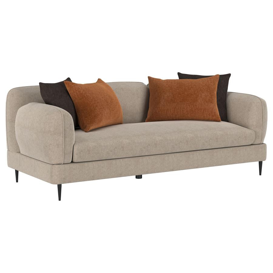 Jade 2-Piece Chenille Upholstered Sofa Set Latte