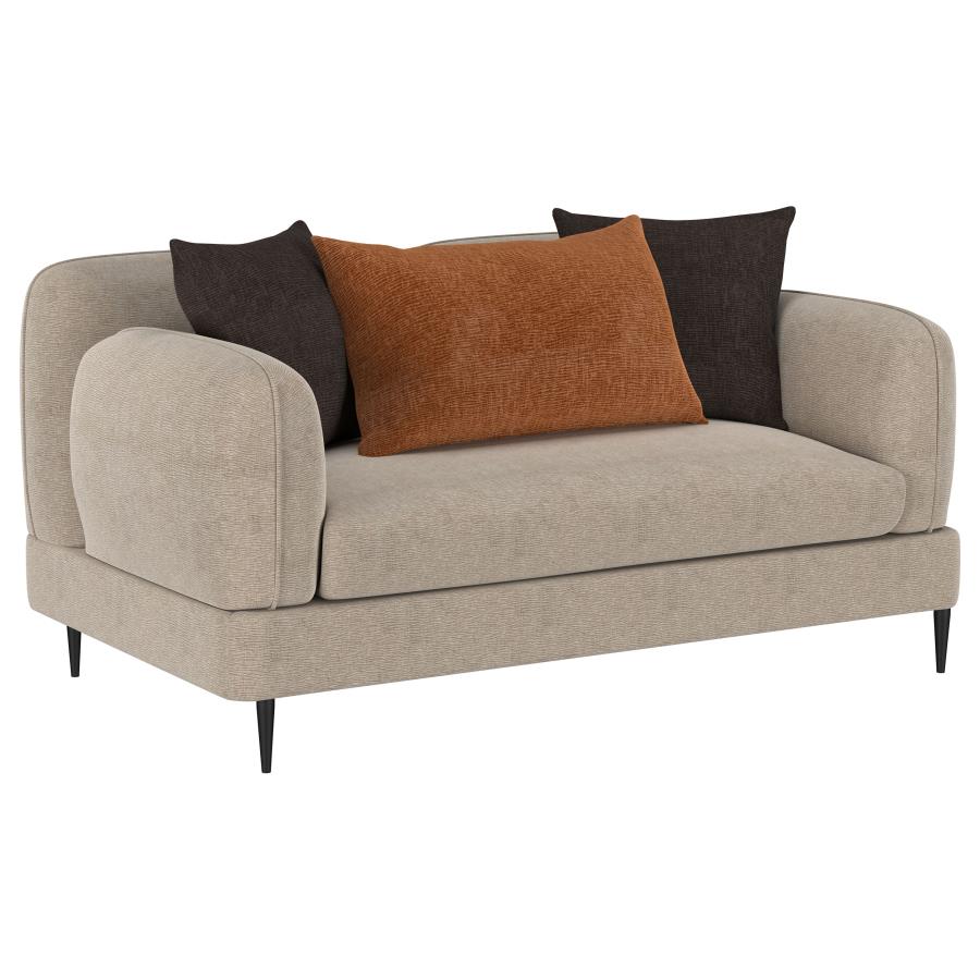 Jade 2-Piece Chenille Upholstered Sofa Set Latte