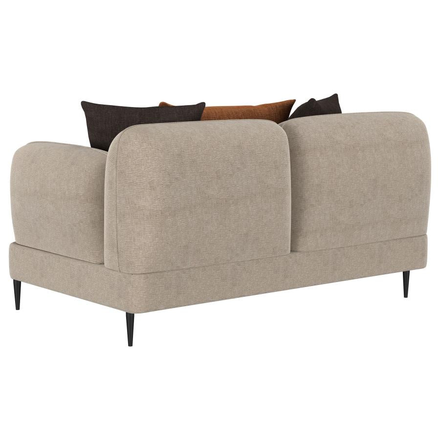 Jade 2-Piece Chenille Upholstered Sofa Set Latte
