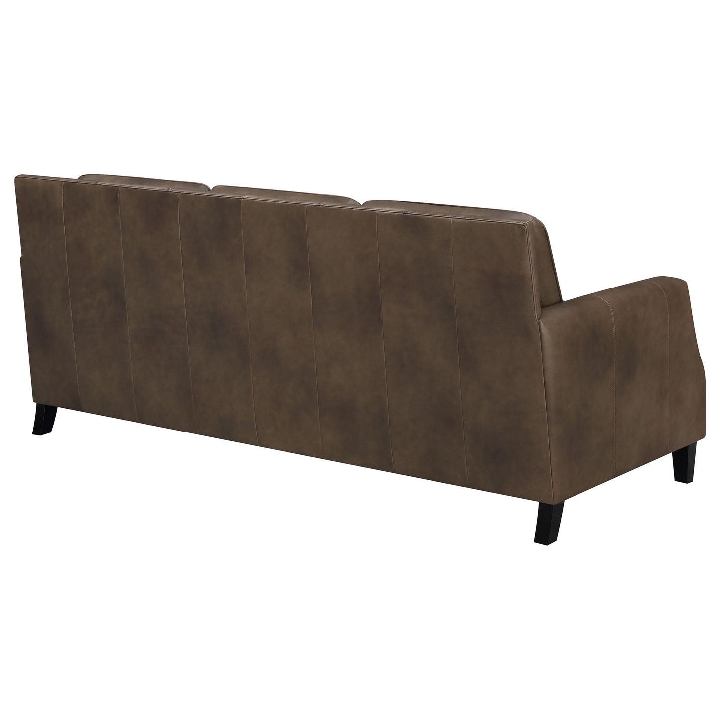 Leaton Upholstered Recessed Arms Sofa Brown Sugar