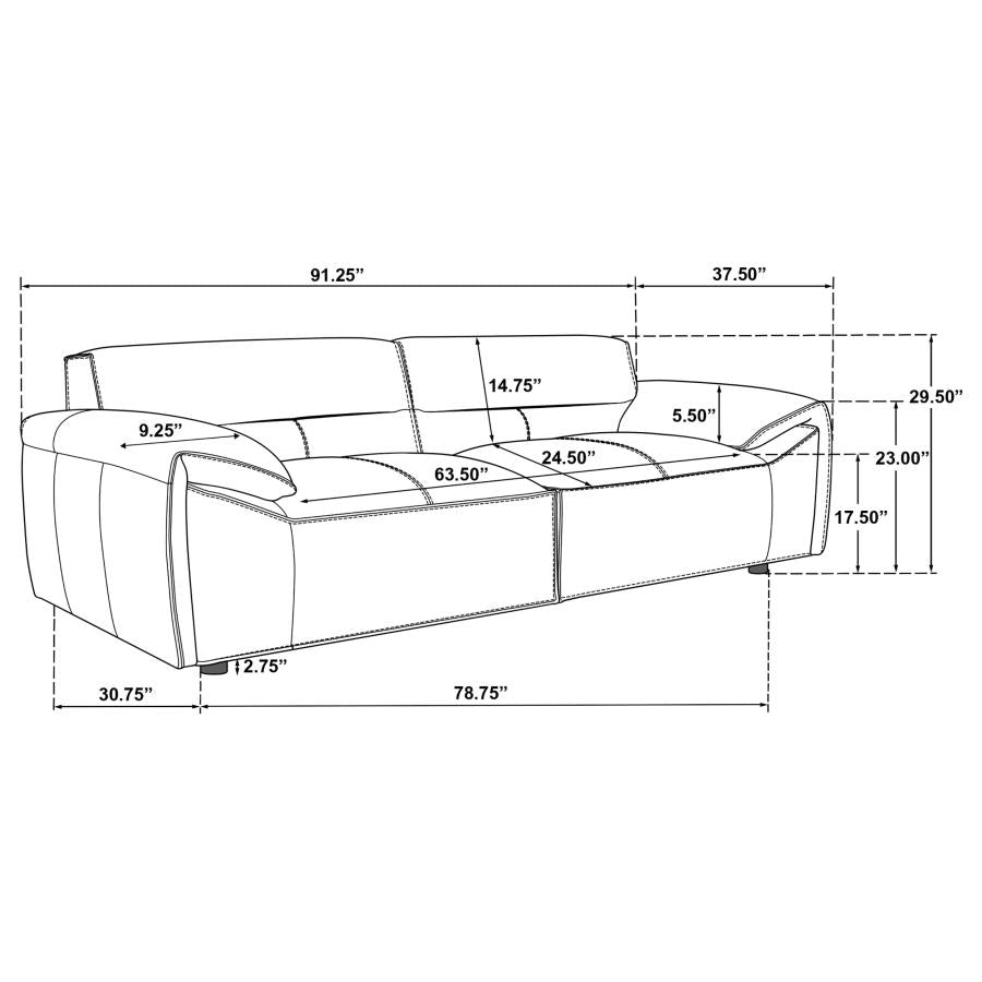 Buxton 2-Piece Leather Upholstered Sofa Set Orange