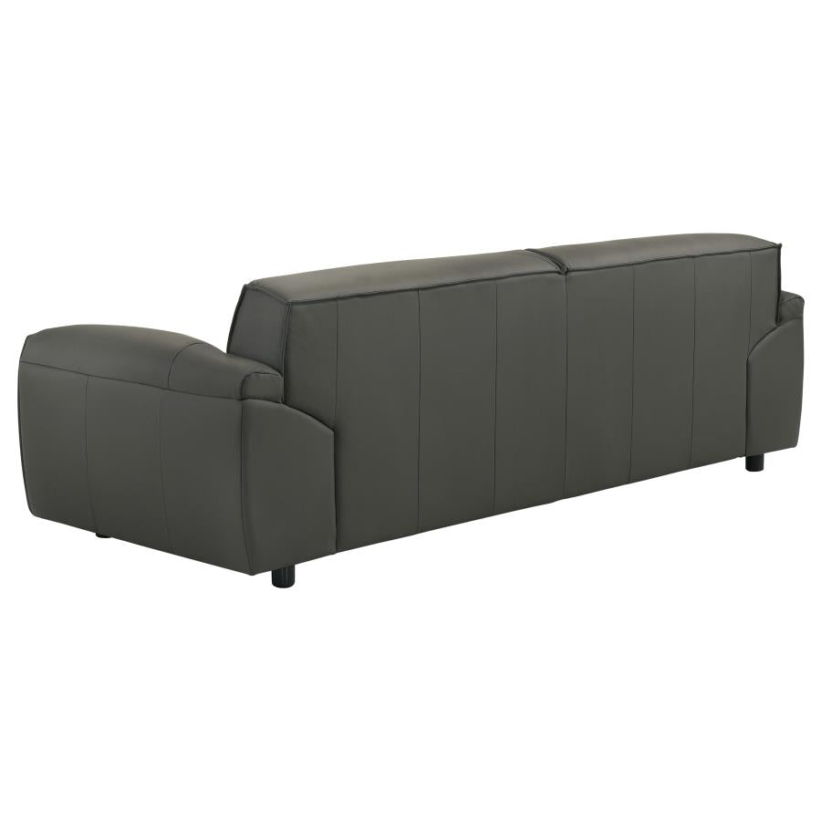 Buxton 2-Piece Leather Upholstered Sofa Set Graphite