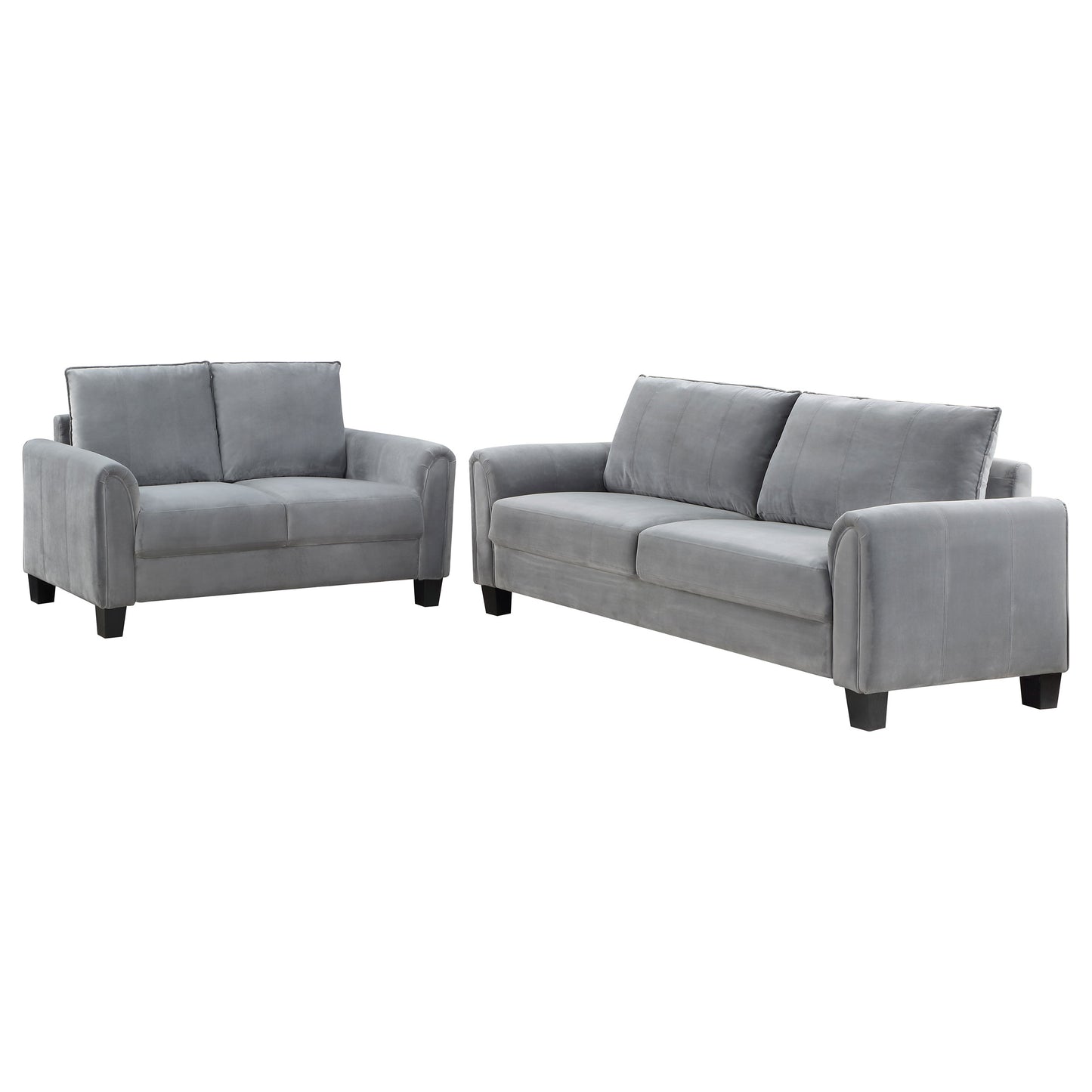 Davis  Upholstered Rolled Arm Sofa Grey