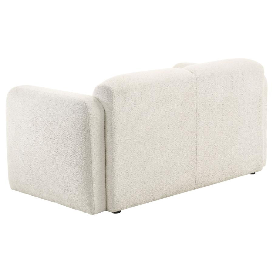Dorset 2-Piece Upholstered Round Track Arm Sofa Set White