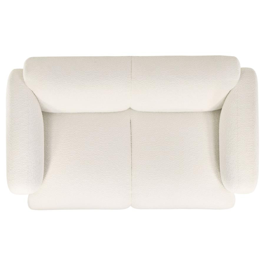 Dorset 2-Piece Upholstered Round Track Arm Sofa Set White