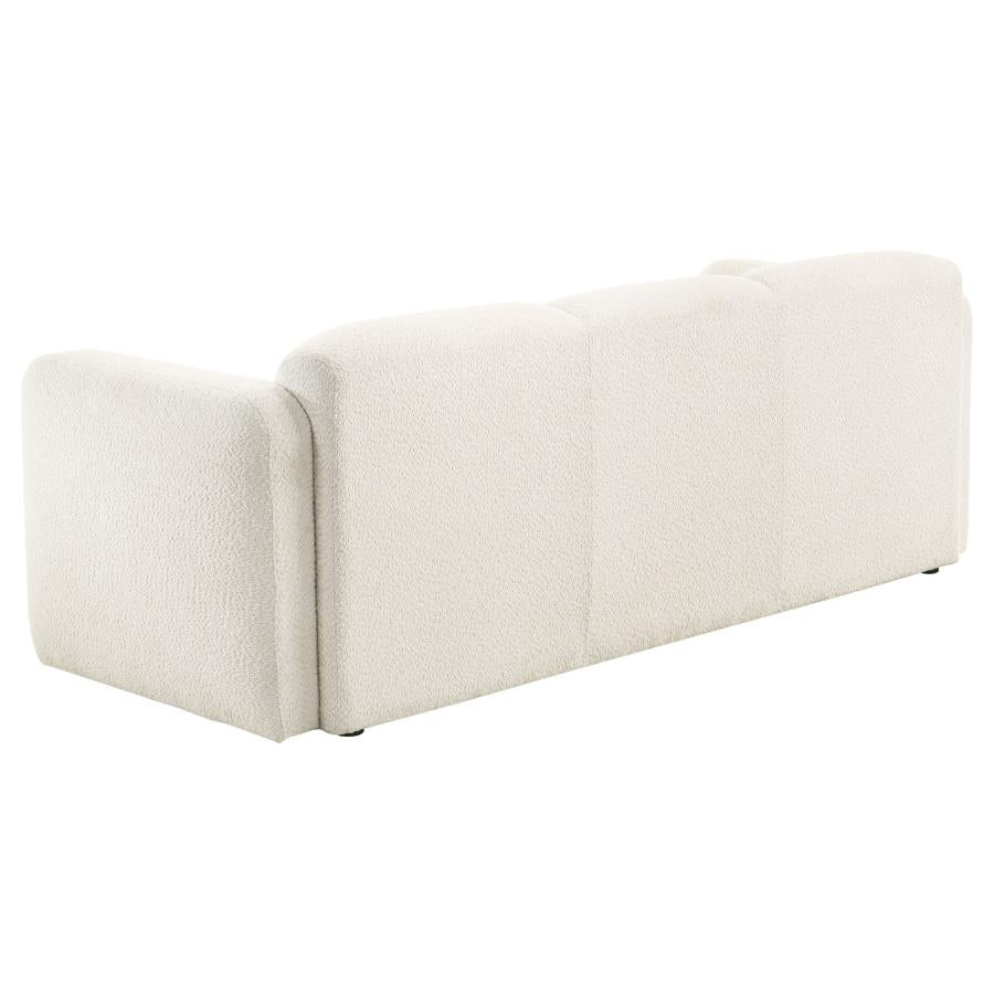 Dorset 3-Piece Upholstered Round Track Arm Sofa Set White