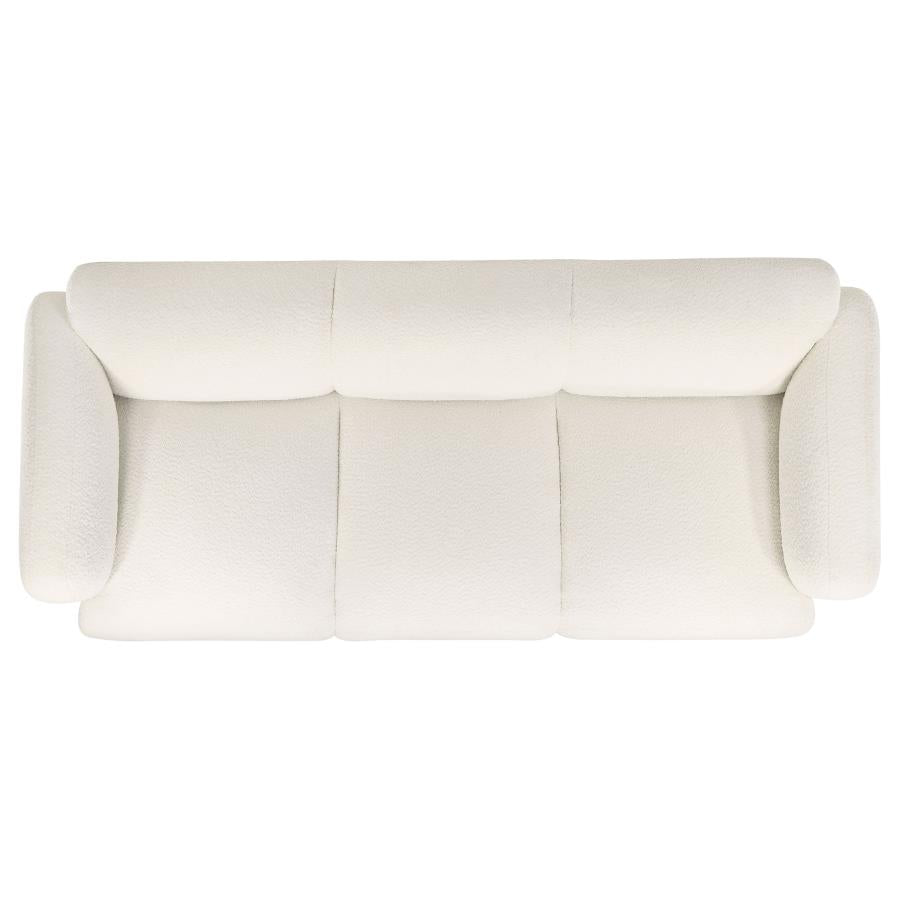 Dorset 3-Piece Upholstered Round Track Arm Sofa Set White