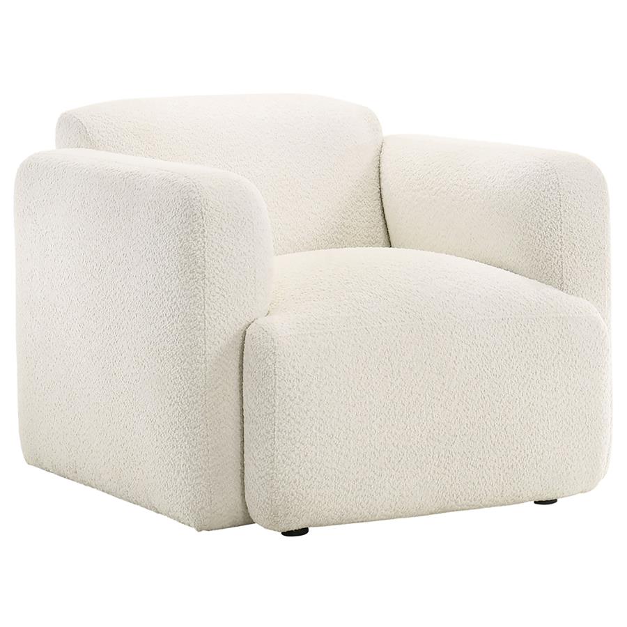 Dorset 3-Piece Upholstered Round Track Arm Sofa Set White