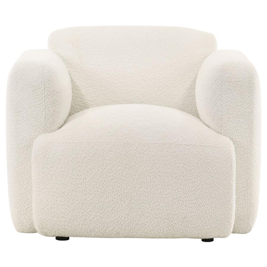 Dorset 3-Piece Upholstered Round Track Arm Sofa Set White