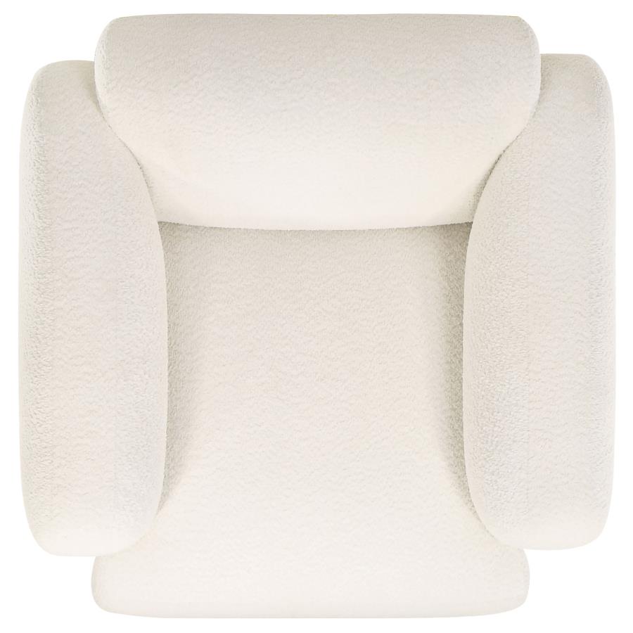 Dorset 3-Piece Upholstered Round Track Arm Sofa Set White