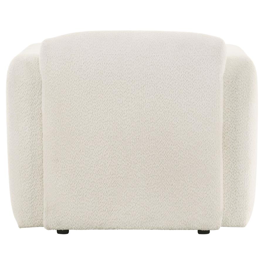 Dorset Fabric Upholstered Round Track Arm Accent Chair White