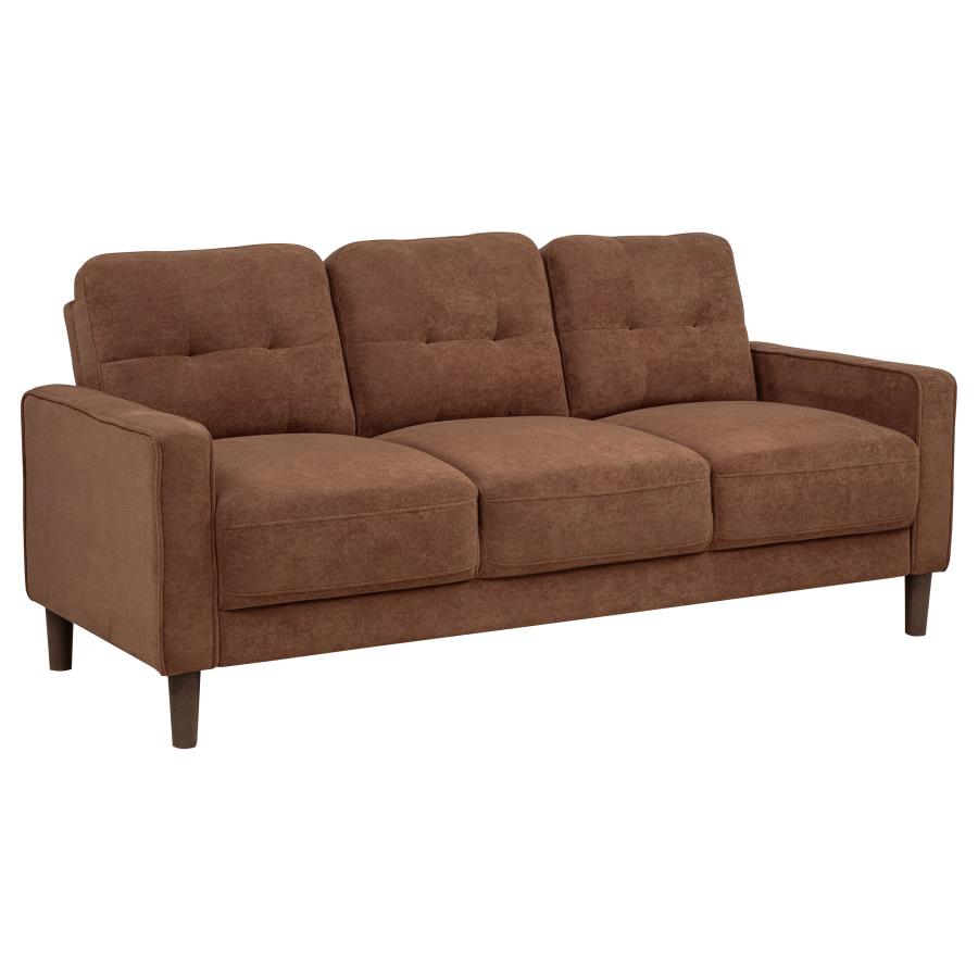 Bowen Ii 2-Piece Fabric Upholstered Track Arm Sofa Set Rust