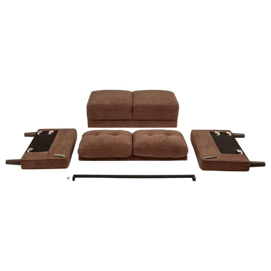 Bowen Ii 3-Piece Fabric Upholstered Track Arm Sofa Set Rust