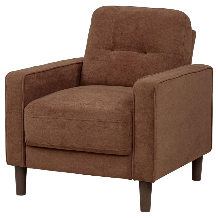 Bowen Ii Fabric Upholstered Track Arm Accent Chair Rust