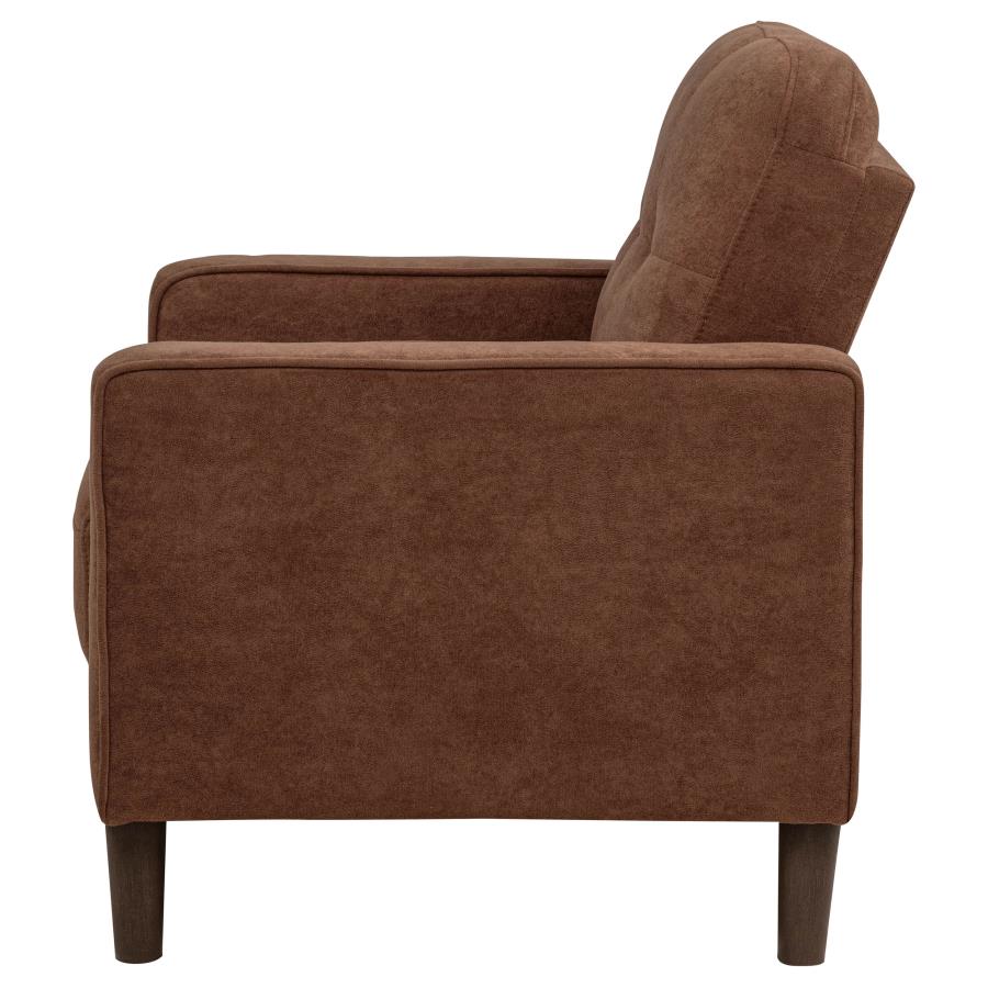 Bowen Ii Fabric Upholstered Track Arm Accent Chair Rust