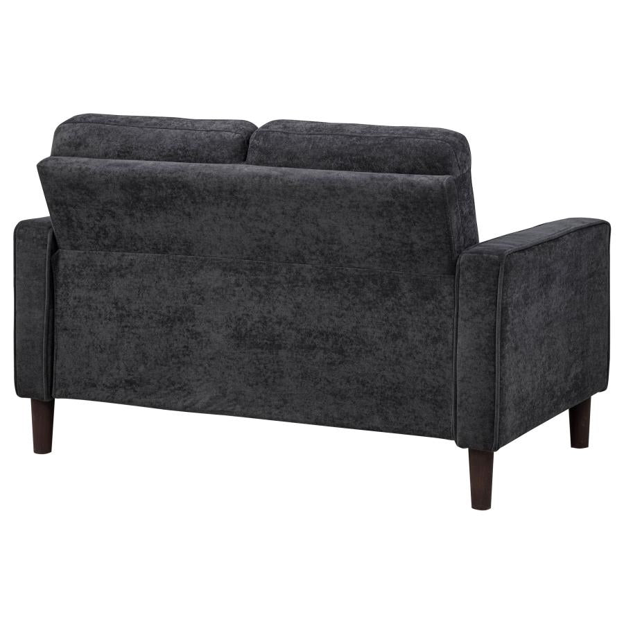 Bowen Ii Fabric Upholstered Track Arm Loveseat Steel Grey