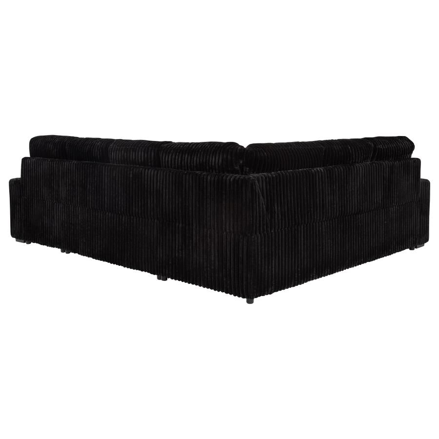 Devonshire Sleeper Sectional Sofa Storage Chaise Black