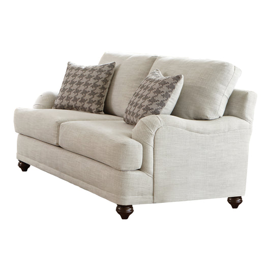 Glenn Upholstered English Arm Loveseat Light Grey and Grey