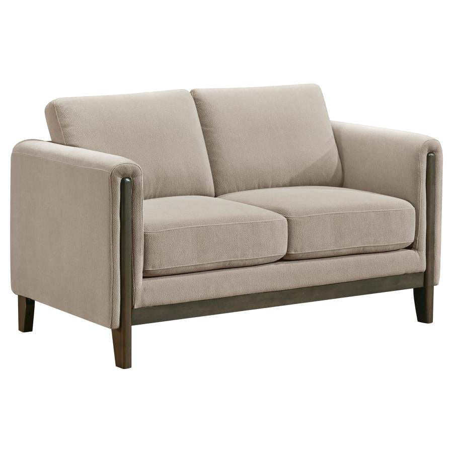 Islington 2-Piece Upholstered Panel Arm Sofa Set Taupe