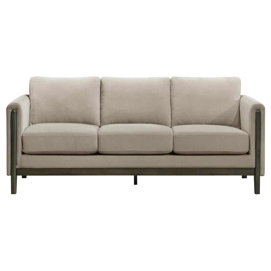 Islington 3-Piece Upholstered Panel Arm Sofa Set Taupe