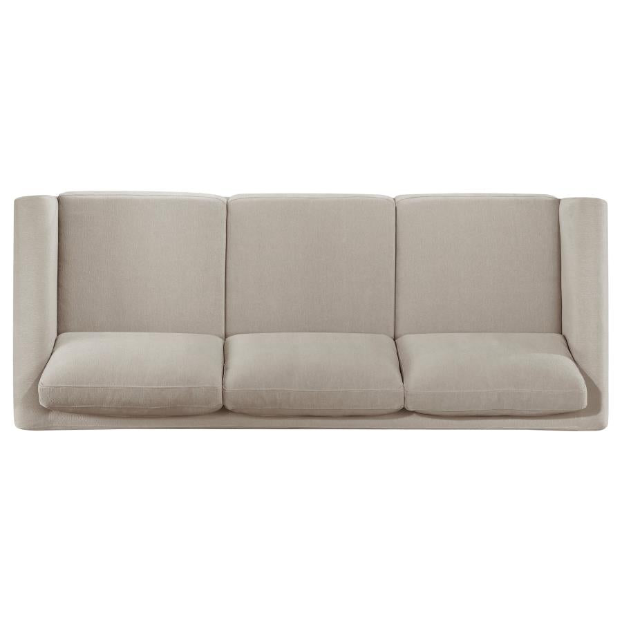Islington 3-Piece Upholstered Panel Arm Sofa Set Taupe