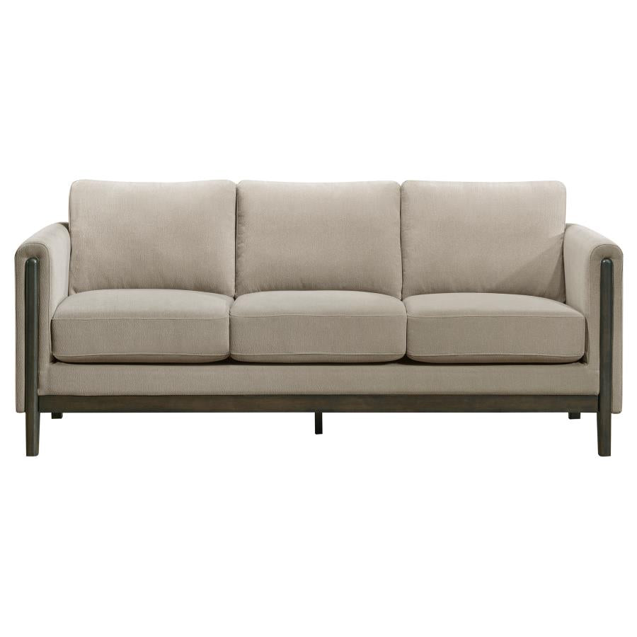 Islington Fabric Upholstered Panel Arm Sofa Taupe