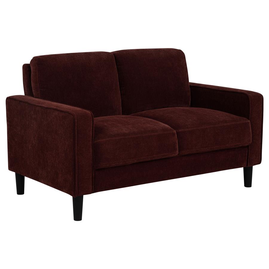 Ruth 3-Piece Fabric Upholstered Track Arm Sofa Rust Red