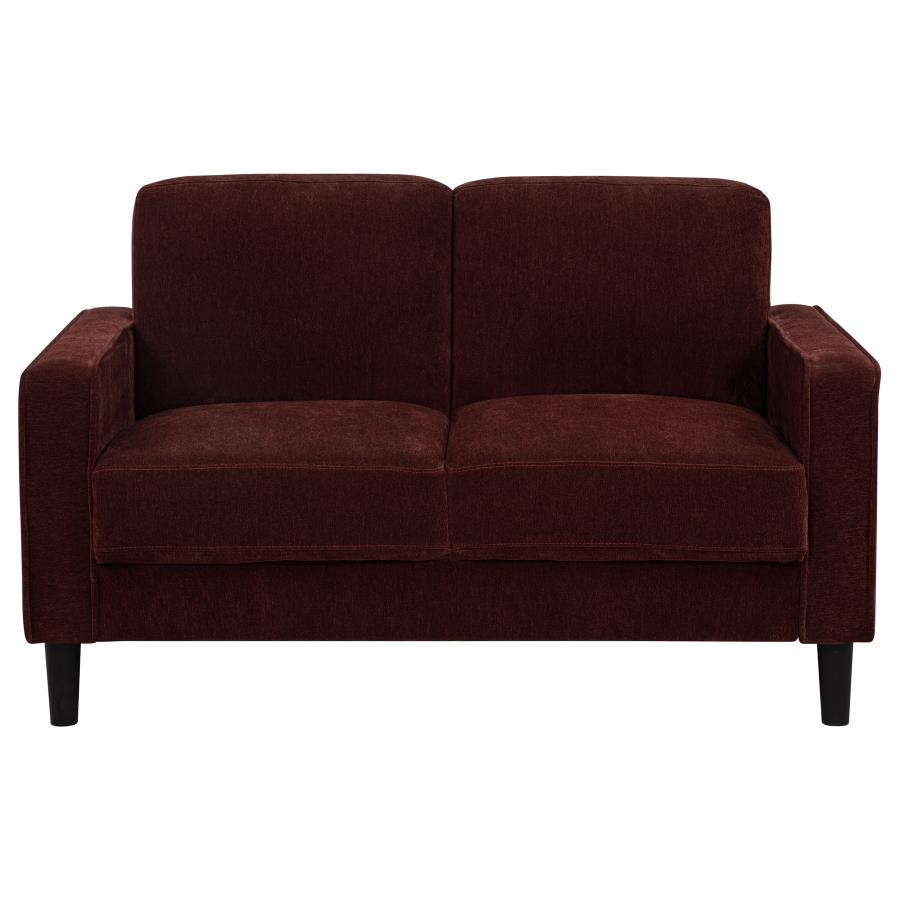 Ruth 3-Piece Fabric Upholstered Track Arm Sofa Rust Red