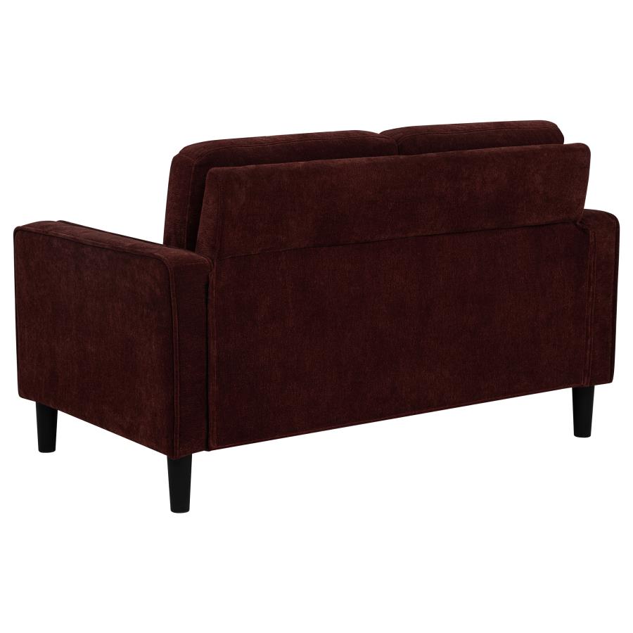 Ruth 3-Piece Fabric Upholstered Track Arm Sofa Rust Red